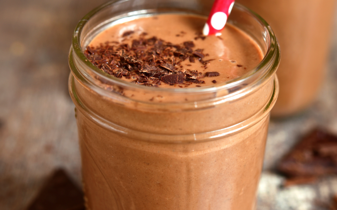 A TASTY AND DARK CHOCOLATE PEANUT BUTTER SMOOTHIE
