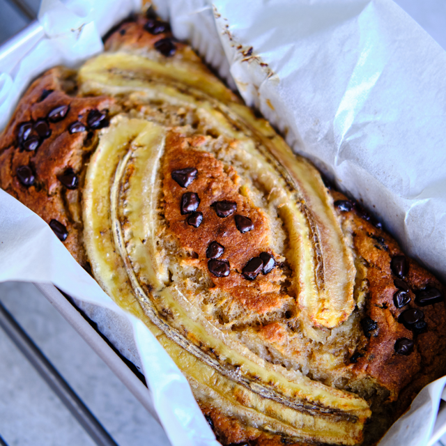 Banana bread with chocolate recipe!